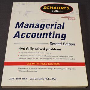 Managerial Accounting 2nd Edition Shim Siegel Reference Text Book MBA Very Good